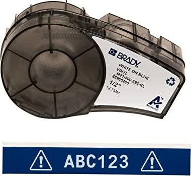 Brady All Weather Vinyl Beschriftungsband, 12.7mm, weiß/blau