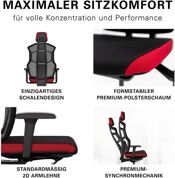 Recaro Aer Essential Gamingstuhl, Ruby Red