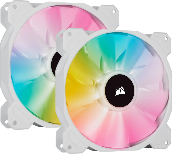 Corsair SP Series iCUE SP140 RGB Elite Dual Fan Kit, weiß, LED-Steuerung, 140mm, 2er-Pack