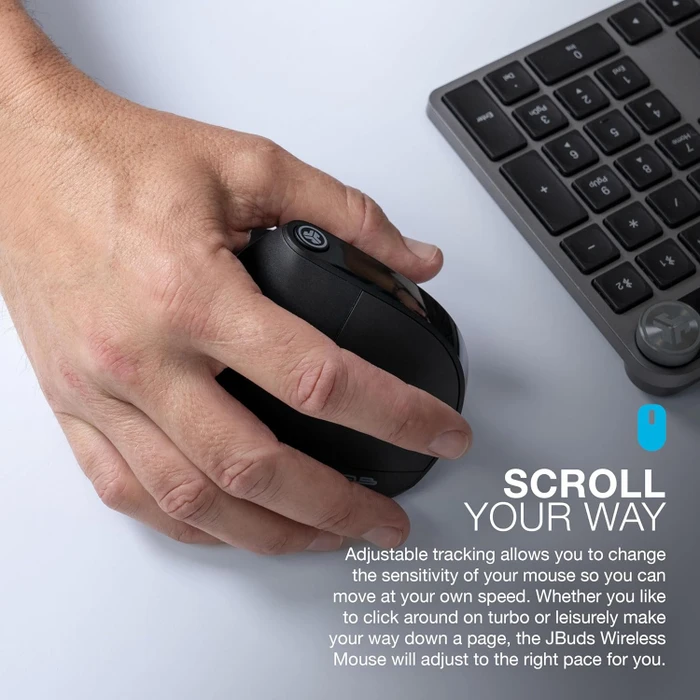 JLab JBuds Ergonomic Wireless Vertical Mouse, schwarz, USB/Bluetooth