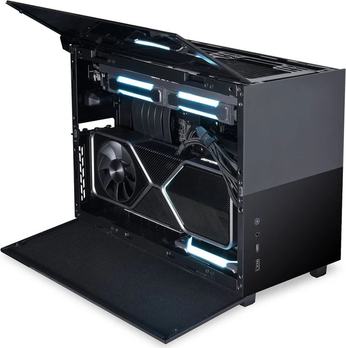 Lian Li Q58, schwarz, PCIe 3.0, Glasfenster, Mini-ITX