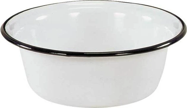 Krüger Emaillierte Schüssel 20cm 1.2l weiß/schwarz