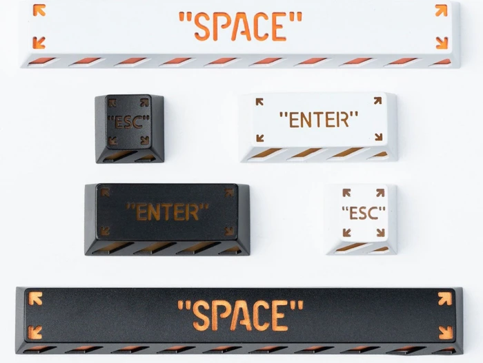 Keychron Spacebar Alu Alloy Artisan Keycap, Aluminium, orange/schwarz, 1 Taste