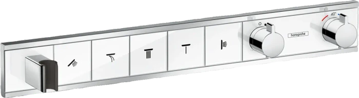 Hansgrohe RainSelect Thermostat Unterputz für 5 Verbraucher mit integriertem Brausehalter weiß/chrom