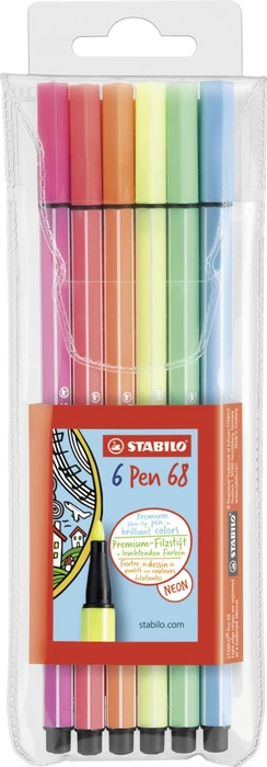 STABILO 6 Pen 68 Neon im Kunststoffetui