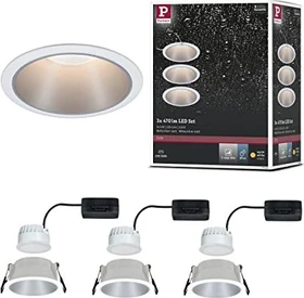 Paulmann Cole Coin LED 6W Einbauleuchte silber, 3 Stück