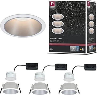 Paulmann Cole Coin LED 6W Einbauleuchte silber, 3 Stück