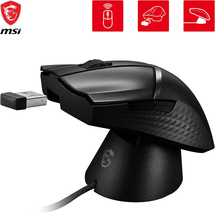 MSI Clutch GM31 Lightweight Wireless Gaming Mouse schwarz, USB