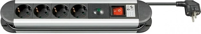 Wentronic Goobay Steckdosenleiste, 4-fach, mit Überspannungsschutz, 1.4m
