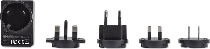 Manhattan USB-Ladegerät und Reiseadapter schwarz