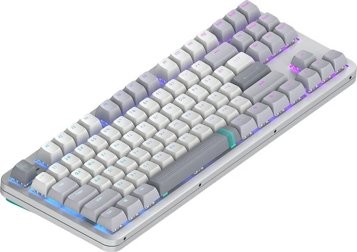Dark Project ALU87A Daylight Gaming Keyboard, weiß/grau, LEDs RGB, g3ms Zircon Speed, USB, US