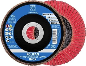 Pferd PFF 115 CO-FREEZE 36 SG INOX POLIFAN Fächerschleifscheibe K36, 115x22.23mm, 10 Stück
