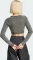 adidas Ribbed Crop Top Sweatshirt schwarz (Damen) Vorschaubild