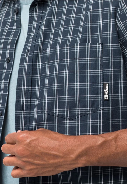 Jack Wolfskin Hot Springs Hemd kurzarm night blue checks (Herren)