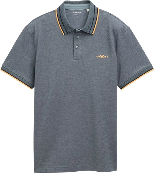 Tom Tailor Piqué mit Stretch Poloshirt kurzarm navy grey mint twotone (Herren)