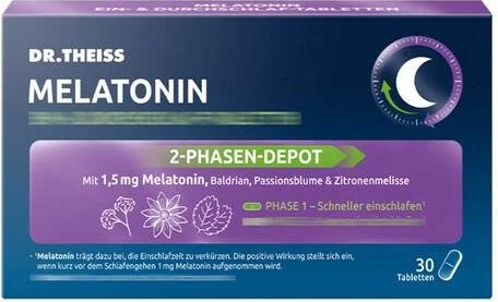 Dr. Theiss Melatonin Ein- & Durchschlaf Tabletten, 30 Stück