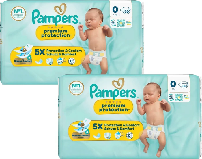 Pampers Premium Protection Gr.0 Einwegwindel, 1-3kg, 30 Stück