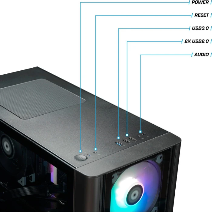 Thermaltake Narvi, schwarz, Core i5-12400F, 16GB RAM, 500GB SSD, GeForce RTX 3060