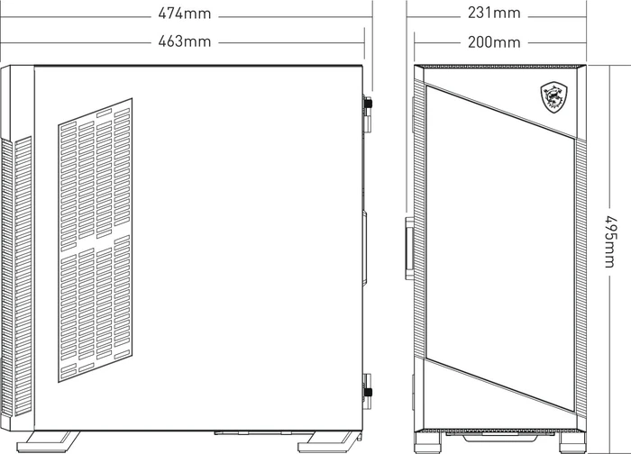 MSI MPG Velox 100R, Glasfenster