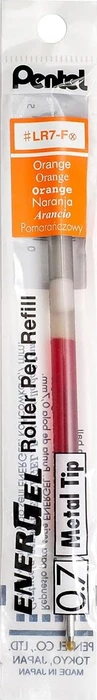 Pentel EnerGel Roller Pen LR7-FX Tintenrollermine 0.35mm (0.7mm Ball) orange, 12er-Pack