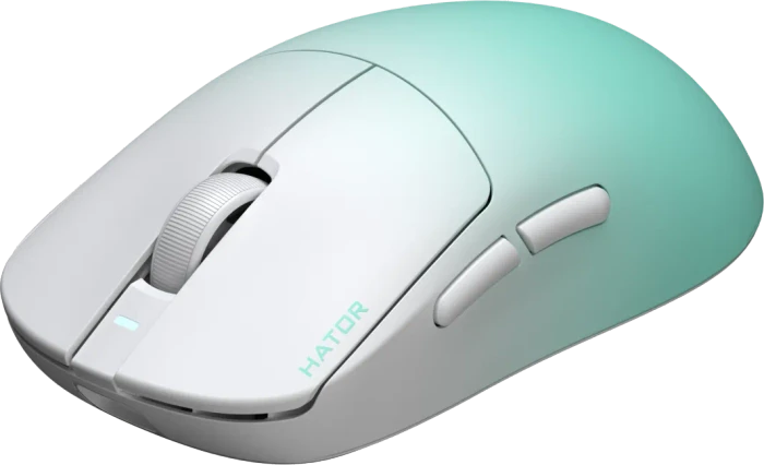 Hator Quasar 3 Ultima 8K Wireless Gaming Mouse weiß/türkis, USB/Bluetooth