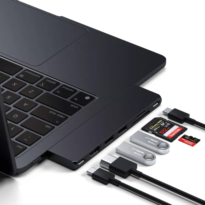 Satechi Pro Hub Slim Adapter, Midnight, 2x USB4 [Stecker]