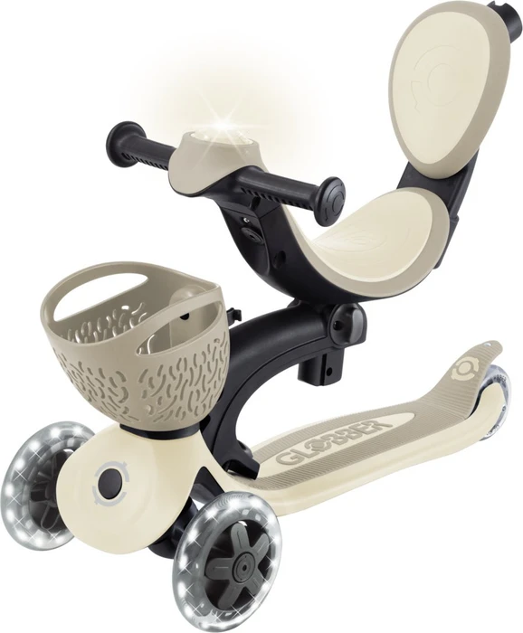 Globber Go Up Baby 360 Lights Kickboard taupe