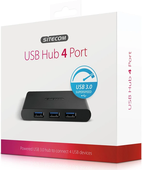 Sitecom USB-Hub, 4x USB-A 3.0, USB 3.0 Micro-B [Buchse]
