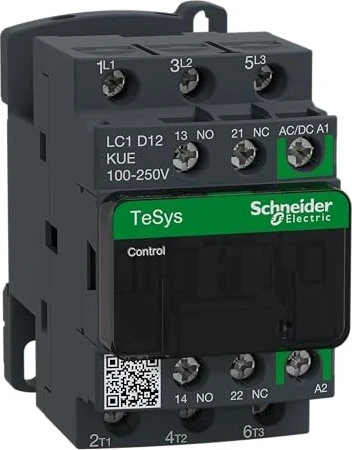 Schneider Electric Leistungsschütz LC1D 3p, +1S+1Ö, 5.5 kW, 12 A, 400 V AC3, Spule 100-250 V AC/DC