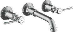 Hansgrohe Axor Montreux 3-Loch Waschtischarmatur für Wandmontage und Hebelgriffen brushed chrome