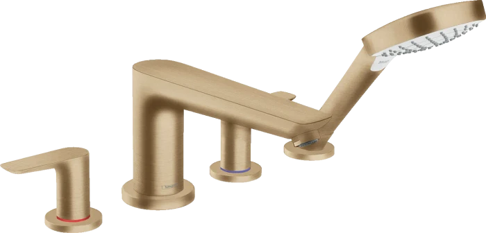Hansgrohe Talis E 4-Loch Wannenrandmischer mit Außenelement brushed bronze