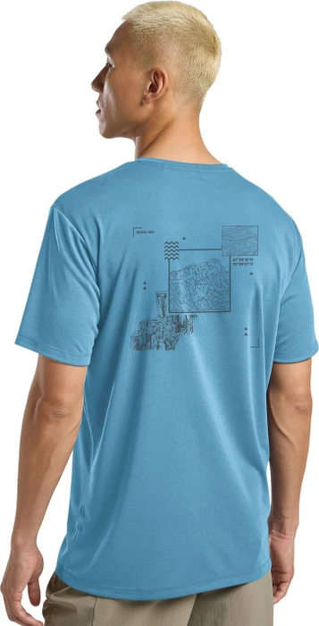 Jack Wolfskin Vonnan Graphic Funktionsshirt kurzarm peak trail sky blue (Herren)