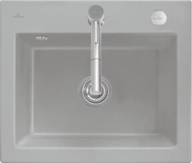 Villeroy & Boch Subway 60 S flat flächenbündig Becken mittig mit Ablauffernbedienung fossil