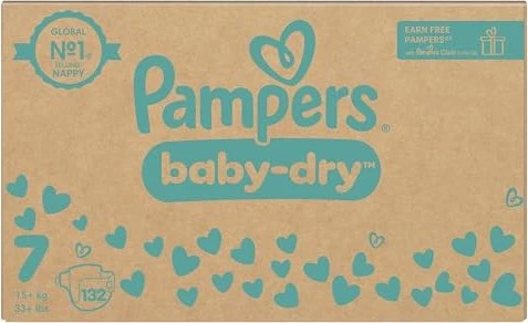 Pampers Baby-Dry Gr.7 Einwegwindel, 15+kg, 132 Stück