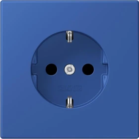 Jung SCHUKO-Steckdose, 16 A 250 V ~, Schraubklemmen, Duroplast lackiert, Serie LS, bleu outremer 59