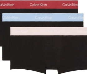 Calvin Klein 3 Pack Low Rise Trunks Icon Cotton Stretch Boxer Briefs black bodies w/fall berry/frozen fjiord (Herren)