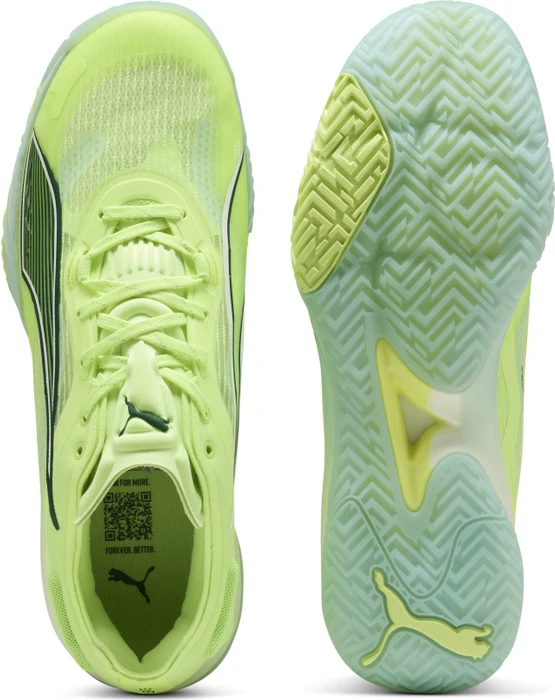 Puma Accelerate Nitro SQD 4 Handballschuhe fizzy light/green terrain/puma white/puma silver