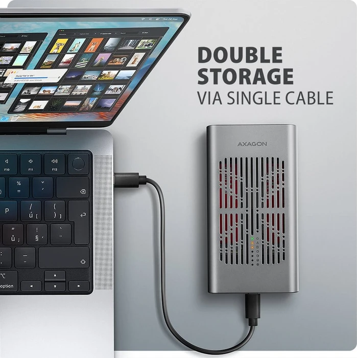 Axagon M.2 PCIe Clone Master Dockingstation, USB-C 3.2