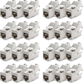 deleyCON Keystone Modul RJ-45 Buchse via Verlegekabel, Cat6a, STP, 24er-Pack