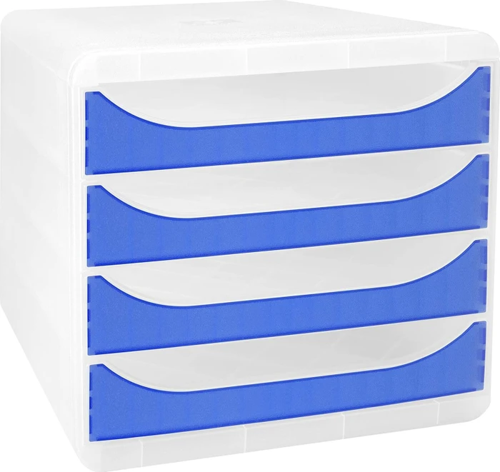 Exacompta Big Box Chromaline Schubladenbox, 4 Schubladen, königsblau