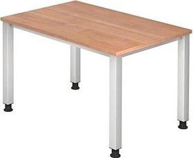 Hammerbacher Ergonomic Plus Q-Serie VQS12/N Schreibtisch 120x80cm Nussbaum/silber