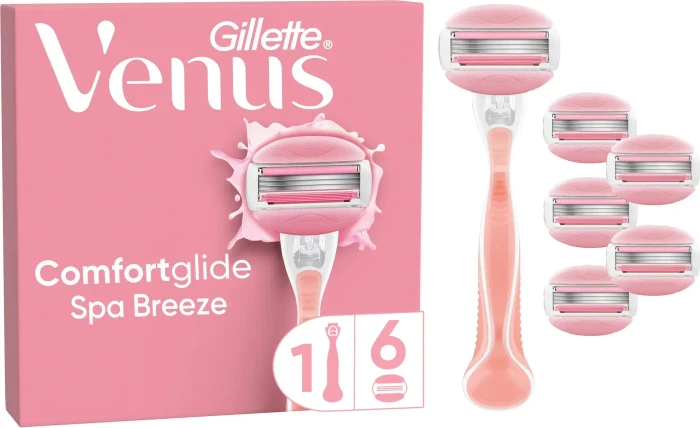 Gillette Venus ComfortGlide Spa Breeze Rasierer + 6 Wechselklingen