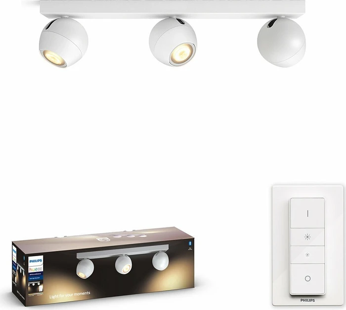 Philips Hue White Ambiance Buckram 3-flammig weiß