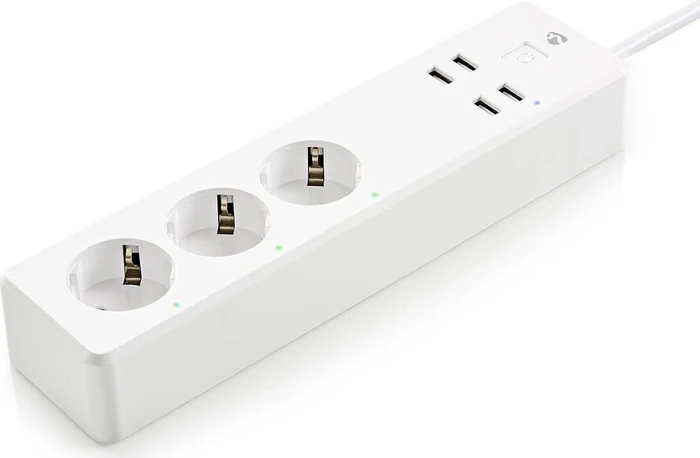 Nedis WLAN Smart-Steckdosenleiste 3-fach, 3680W, 4x USB-A, Smart-Steckdosenleiste