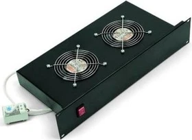 Triton horizontale Belüftungseinheit, 2 Ventilatoren, schwarz, 2HE