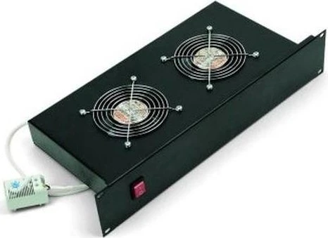 Triton horizontale Belüftungseinheit, 2 Ventilatoren, schwarz, 2HE