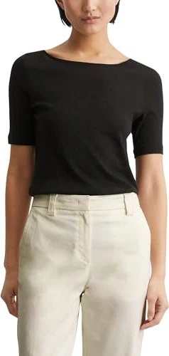 Marc O'Polo Regular Boat Neck T-Shirt kurzarm schwarz (Damen)