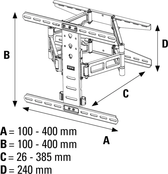 Hama TV-Wandhalterung Fullmotion 5 Sterne XL, bis 50" schwarz