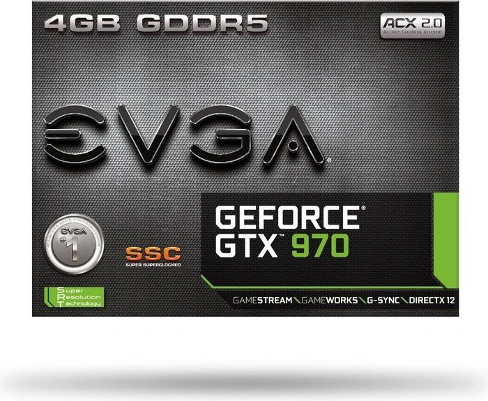 EVGA GeForce GTX 970 SSC ACX 2.0+, 4GB GDDR5, DVI, HDMI, 3x DP