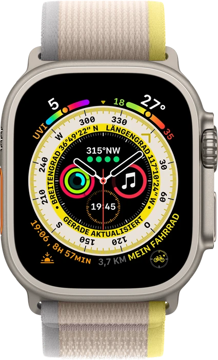 Apple Trail Loop S/M für Apple Watch Ultra (49mm) gelb/beige